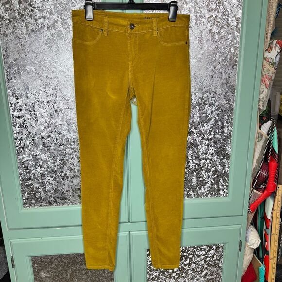 Blank NYC Mustard Yellow Chartreuse or Gold Velvet Skinny Pants Soft Size 28 - Picture 2 of 9